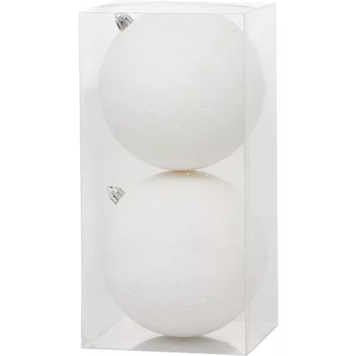 Gömbök MagicHome Karácsony, 2 db, fehér, karácsonyfára, 12 cm