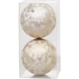   Gömbök MagicHome Karácsony, 2 db, bézs, karácsonyfára, 12 cm
