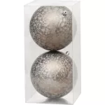 Gömbök MagicHome Karácsony, 2 db, taupe, karácsonyfára, 12 cm