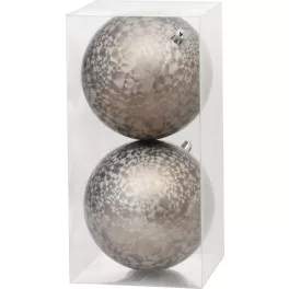   Gömbök MagicHome Karácsony, 2 db, taupe, karácsonyfára, 12 cm