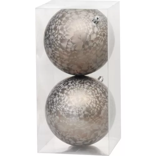 Gömbök MagicHome Karácsony, 2 db, taupe, karácsonyfára, 12 cm