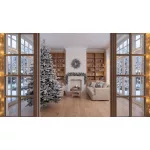 Karácsonyfa MagicHome Karácsony Frosty, havas, 3D+2D, extra sűrű, 210 cm