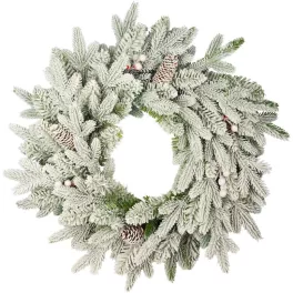 Koszorú MagicHome Karácsony Frosty, havas, 3D+2D, 50 cm
