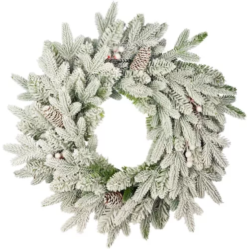 Koszorú MagicHome Karácsony Frosty, havas, 3D+2D, 50 cm