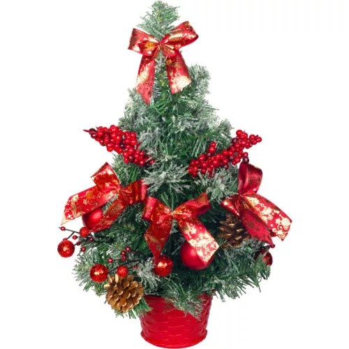 Fa MagicHome Karácsony, díszített, havas, piros, 40 cm