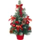 Fa MagicHome Karácsony, díszített, havas, piros, 50 cm
