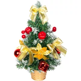 Fa MagicHome Karácsony, díszített, arany-piros, 30 cm