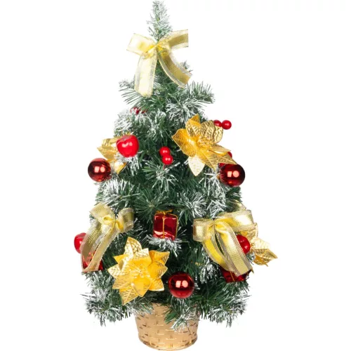 Fa MagicHome Karácsony, díszített, arany-piros, 50 cm