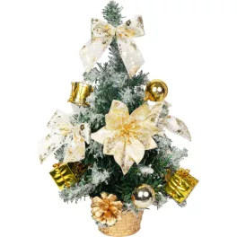 Karácsonyfa MagicHome, díszített, arany, 30 cm