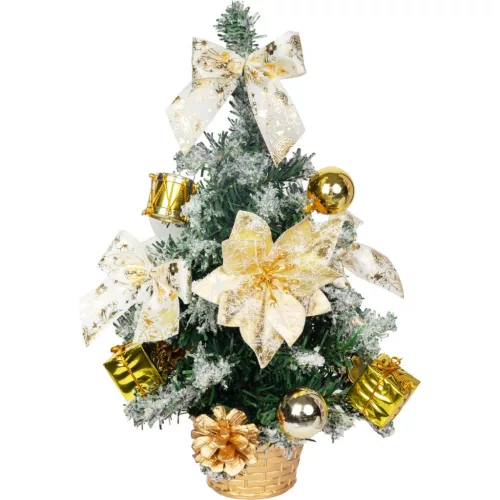 Karácsonyfa MagicHome, díszített, arany, 30 cm
