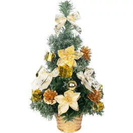 Karácsonyfa MagicHome, díszített, arany, 40 cm