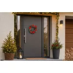 Koszorú MagicHome Karácsony, piros, 25 cm