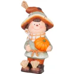 Dekoráció MagicHome Természet, fiú tökkel, terrakotta, 10,5x11,5x23 cm