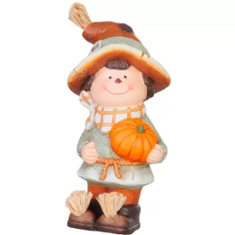  Dekoráció MagicHome Természet, fiú tökkel, terrakotta, 10,5x11,5x23 cm