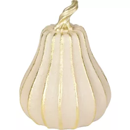   Dekoráció MagicHome Természet, tök, polirezin, krémszínű, 12,2x12,2x16,2 cm