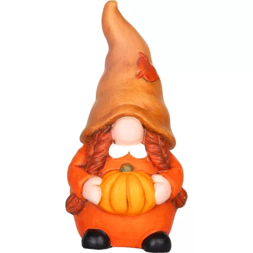 Dekoráció MagicHome Természet, öregember tökkel, terrakotta, 9,5x9,5x19,5 cm