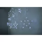 Fényfüggöny, MagicHome Vianoce, csillagokkal, 138 db LED, hidegfehér, 220 × 60/90 cm, 230 V, 8 funkciós