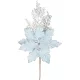Ág MagicHome Karácsony, mikulásvirág virággal, kék/ezüst, 27 cm