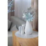 Ág MagicHome Karácsony, mikulásvirág virággal, kék/ezüst, 27 cm