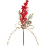 Ág MagicHome Karácsony, bogyókkal, piros, 23 cm