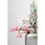 Ág MagicHome Karácsony, havas, csipkebogyóval, 34 cm