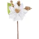 Ág MagicHome Karácsony, mikulásvirág virággal, fehér, 16 cm