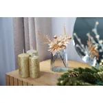 Ág MagicHome Karácsony, mikulásvirág virággal, arany, 24 cm