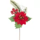 Ág MagicHome Karácsony, mikulásvirág virággal, piros, 24 cm