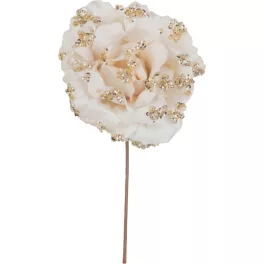   Virág MagicHome, Karácsonyi rózsa, krémszínű, 17 cm, virágméret: 9 cm0501000030218