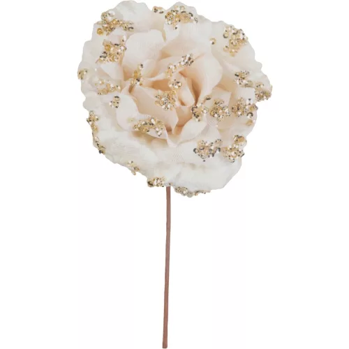 Virág MagicHome, Karácsonyi rózsa, krémszínű, 17 cm, virágméret: 9 cm0501000030218