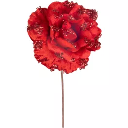   Virág MagicHome, Karácsonyi rózsa, piros, 17 cm, virágméret: 9 cm