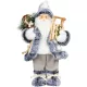 MagicHome karácsonyi dekoráció,  Mikulás, fehér-szürke, 45 cm