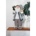 MagicHome karácsonyi dekoráció,  Mikulás, fehér-szürke, 60 cm