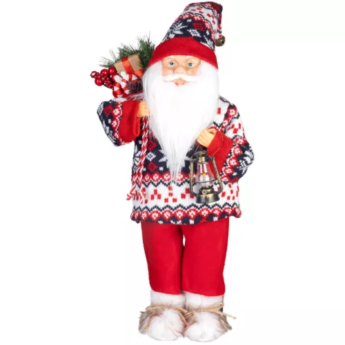 MagicHome karácsonyi dekoráció,  Mikulás, pulóverrel, 45 cm