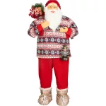 MagicHome karácsonyi dekoráció,  Mikulás, pulóverrel, 120 cm