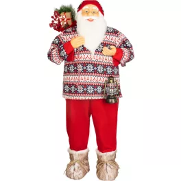   MagicHome karácsonyi dekoráció,  Mikulás, pulóverrel, 120 cm