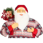 MagicHome karácsonyi dekoráció,  Mikulás, pulóverrel, 120 cm