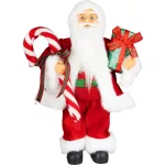MagicHome karácsonyi dekoráció, Mikulás ajándékokkal, piros, 45 cm