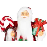 MagicHome karácsonyi dekoráció, Mikulás ajándékokkal, piros, 45 cm