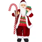 MagicHome karácsonyi dekoráció, Mikulás ajándékokkal, piros, 60 cm