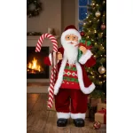 MagicHome karácsonyi dekoráció, Mikulás ajándékokkal, piros, 60 cm