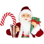 MagicHome karácsonyi dekoráció, Mikulás ajándékokkal, piros, 60 cm