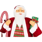 MagicHome karácsonyi dekoráció, Mikulás ajándékokkal, piros, 120 cm