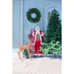 MagicHome karácsonyi dekoráció, Mikulás ajándékokkal, piros, 120 cm