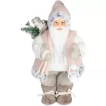 MagicHome karácsonyi dekoráció, Mikulás ajándékokkal, fehér, 30 cm