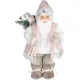 MagicHome karácsonyi dekoráció, Mikulás ajándékokkal, fehér, 30 cm