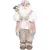 MagicHome karácsonyi dekoráció, Mikulás ajándékokkal, fehér, 46 cm
