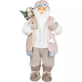   MagicHome karácsonyi dekoráció, Mikulás ajándékokkal, fehér, 60 cm