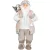 MagicHome karácsonyi dekoráció, Mikulás ajándékokkal, fehér, 60 cm