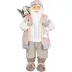 MagicHome karácsonyi dekoráció, Mikulás ajándékokkal, fehér, 60 cm